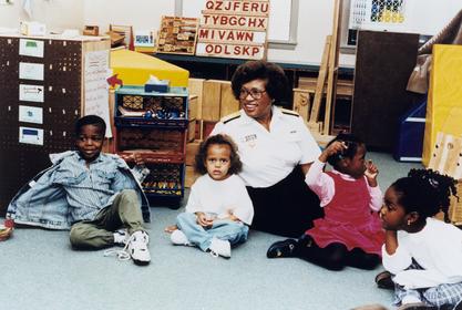 Surgeon General Joycelyn Elders at a daycare center, 1994