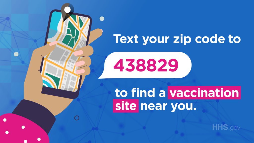 Did you know you can text your zip code to GETVAX (438829) in English or VACUNA (822862) in Spanish to find out where COVID-19 vaccines are available near you?!? Yep, you can! Looking for more info about the vaccine? Visit: http://vaccines.gov